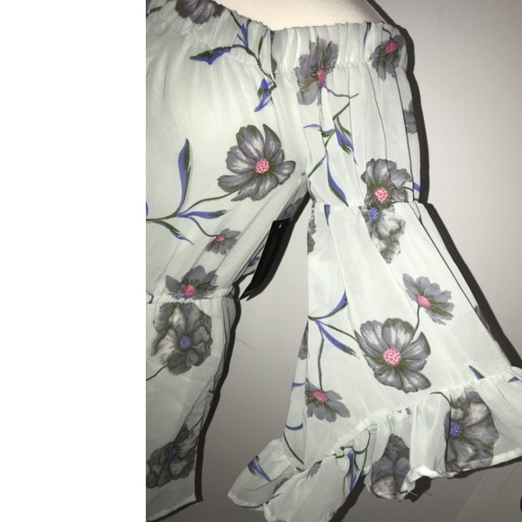 NWT Hint Of Blush Off The Shoulder  Romper Lined - Picture 3 of 5